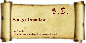 Varga Demeter névjegykártya